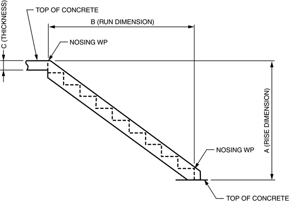 Schematic for Stair Worksheet with Framing to Concrete